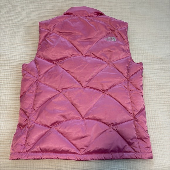 The North Face 550 Puffer Vest Goose Down Women's Sz Large Pink Full Zip - Picture 7 of 16